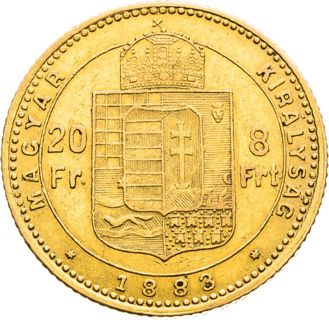 8 Gulden 1883 - back