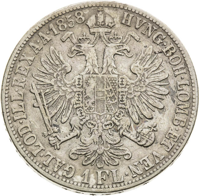 Gulden 1858 - back