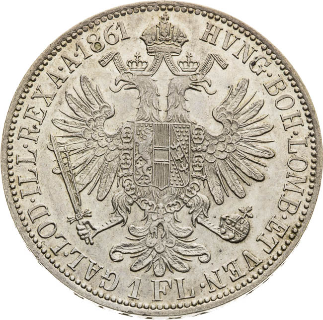 Gulden 1861 - back