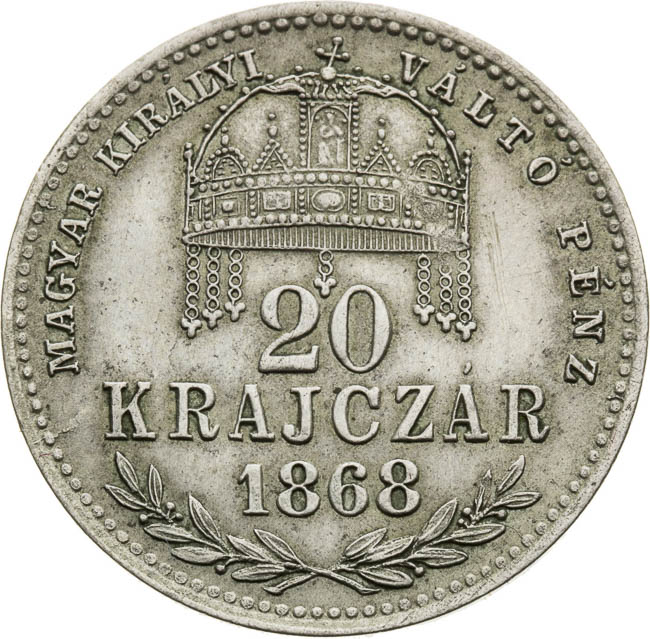 20 Krejcar 1868 - revers