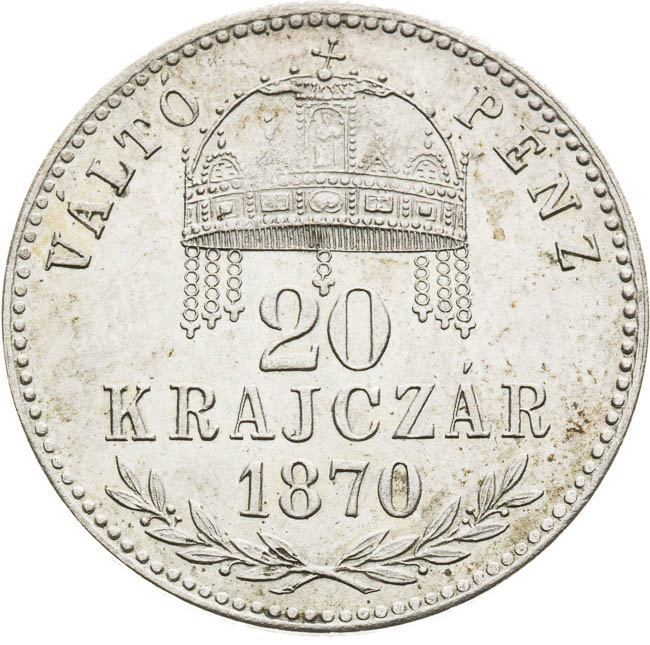 20 Krejcar 1870 - revers