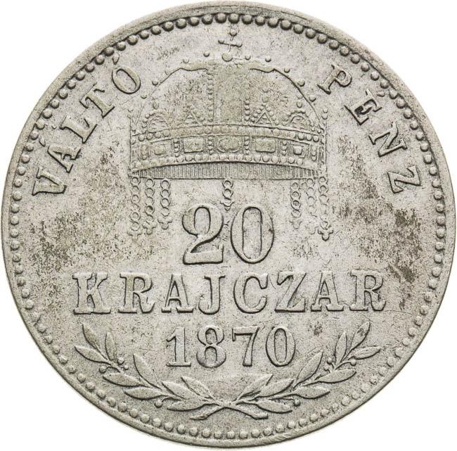 20 Krejcar 1870 - revers