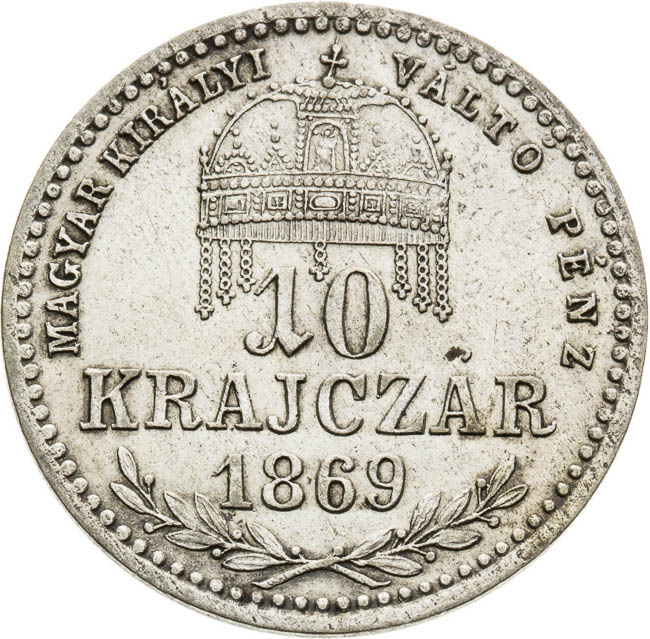 10 Krejcar 1869 - revers