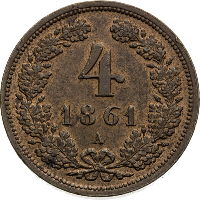 4 Krejcar 1861 - revers