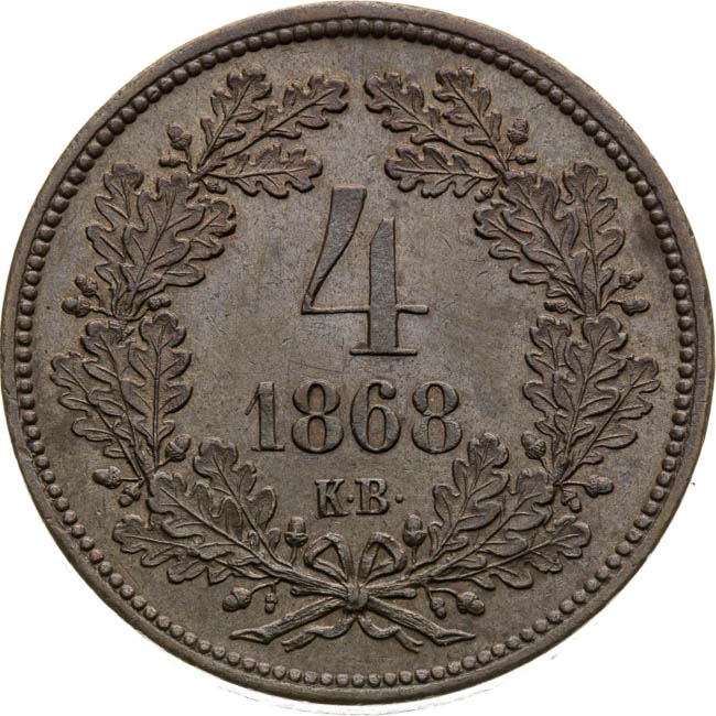 4 Krejcar 1868 - revers