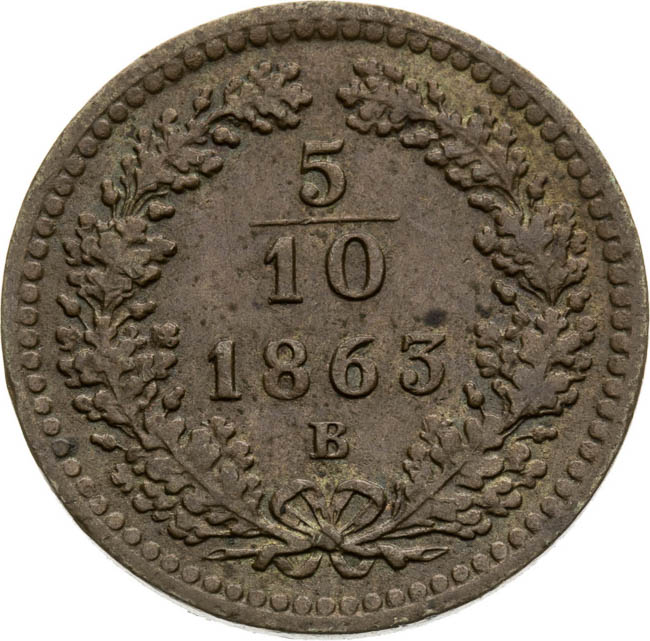 5/10 Krejcar 1863 - revers