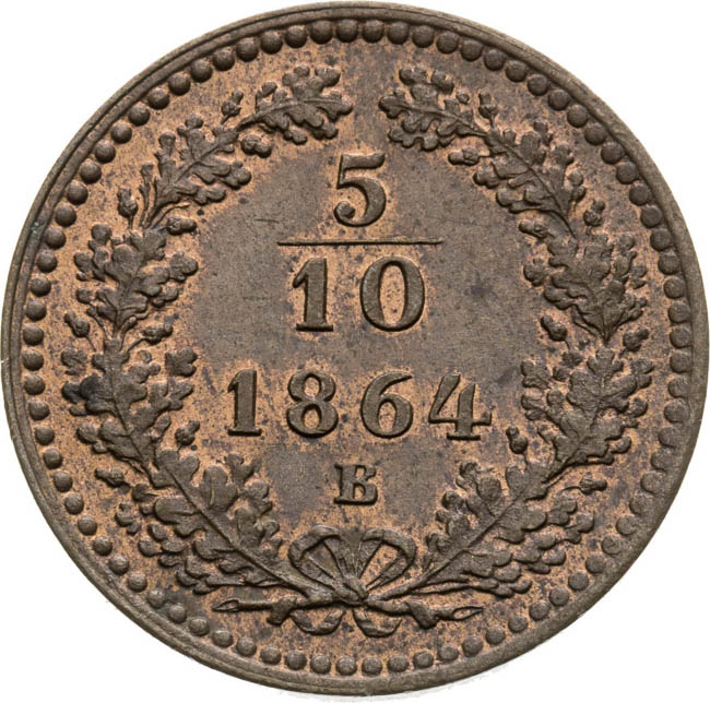 5/10 Krejcar 1864 - revers