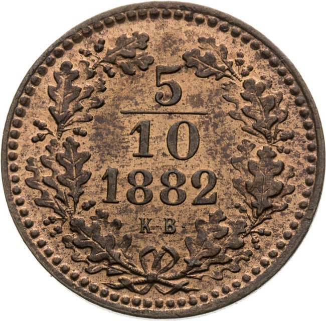 5/10 Krejcar 1882 - revers