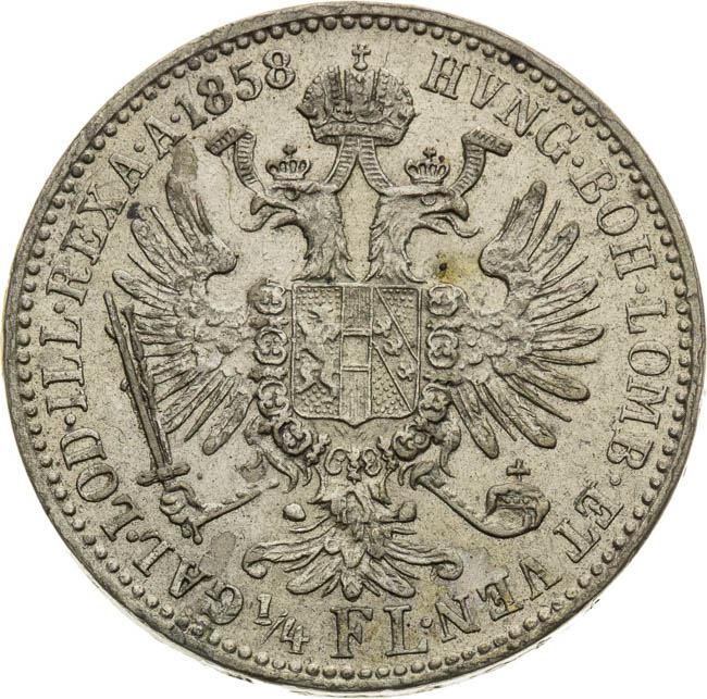 1/4 Kreutzer 1858 - back