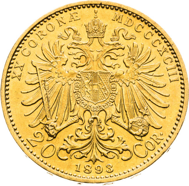 20 Corona 1893 - back