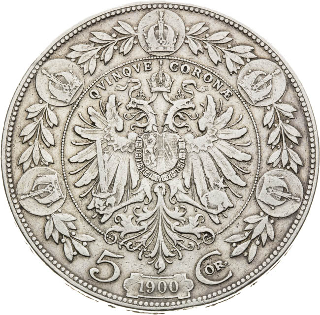5 Korona 1900 - revers