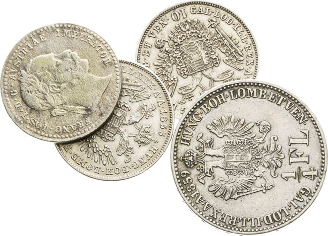 Silver coins (4 pcs) - front