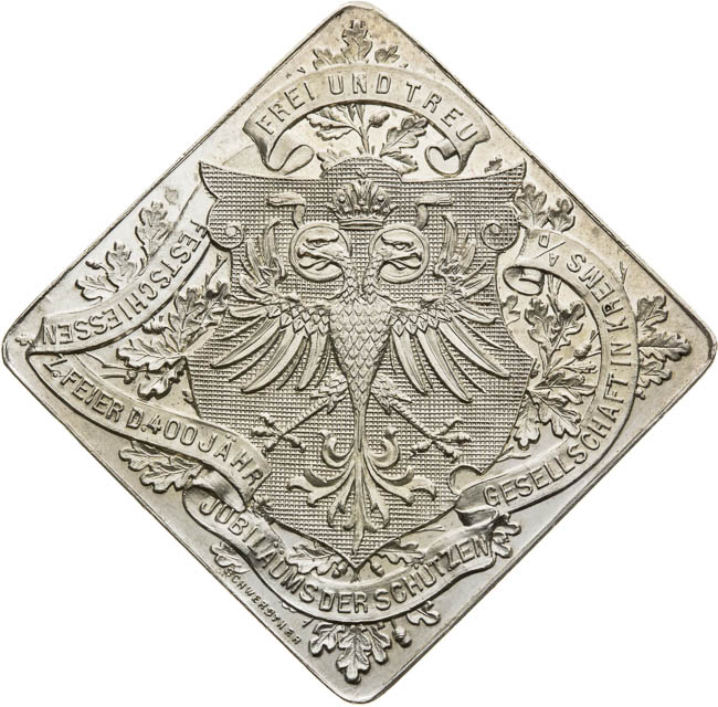Stříbrná medaile 1895 (klipa) - revers
