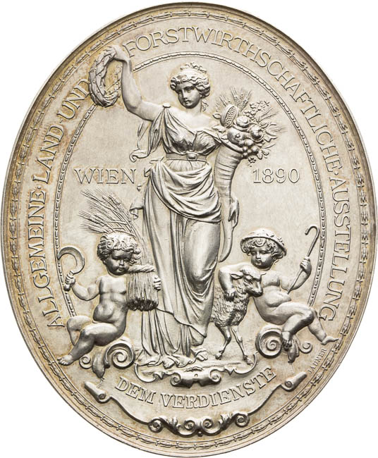 Stříbrná medaile 1890 - avers