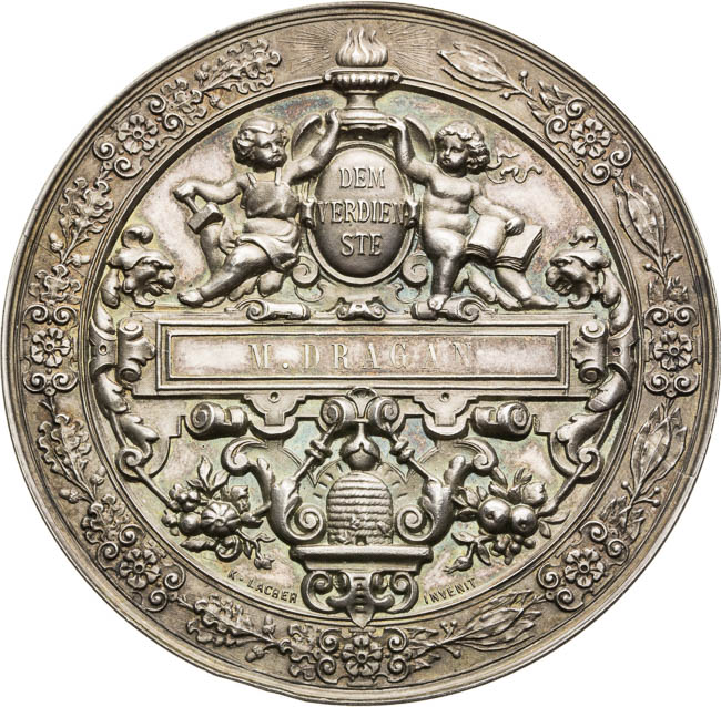 Stříbrná medaile 1890 - avers