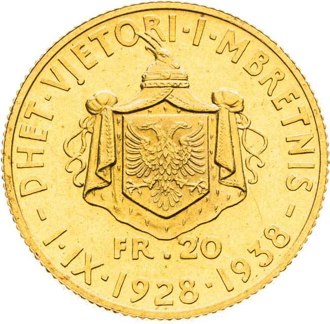20 Franga Ari 1938 - back
