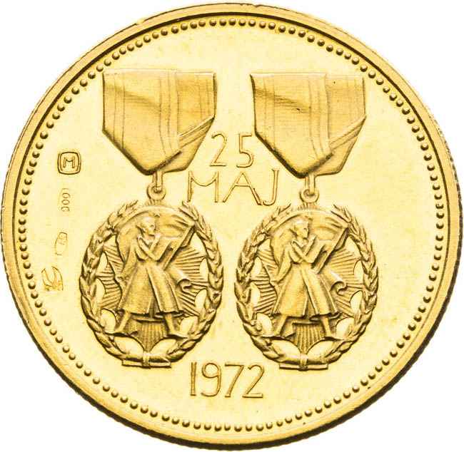 Zlatá medaile 1972 - revers