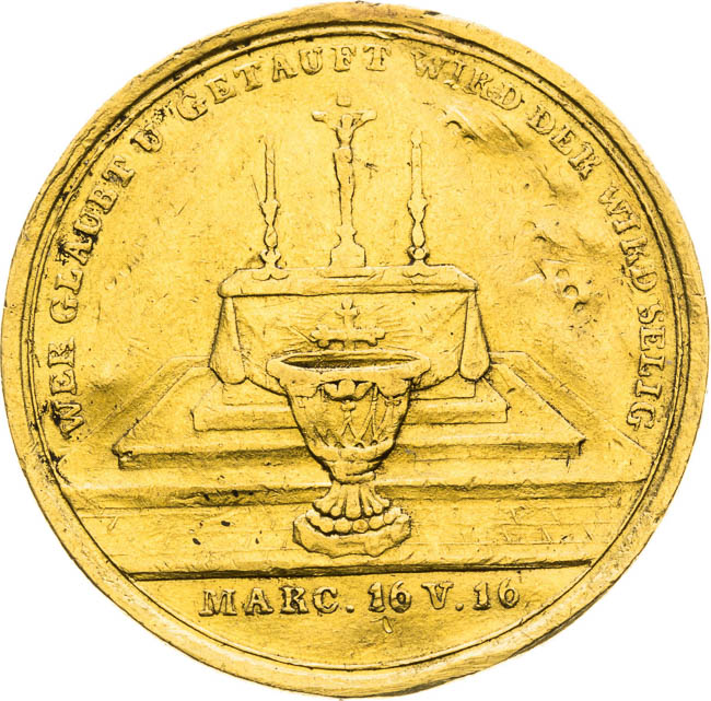 Křestní medaile (19. stol.) (dukát) - revers