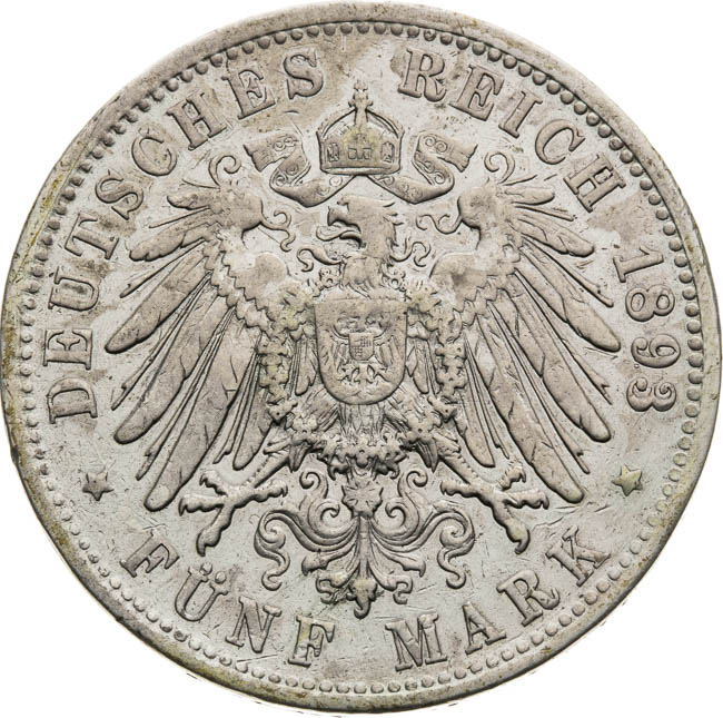 5 Marka 1893 - revers