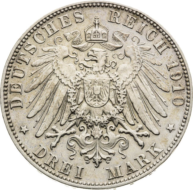 3 Marka 1910 - revers