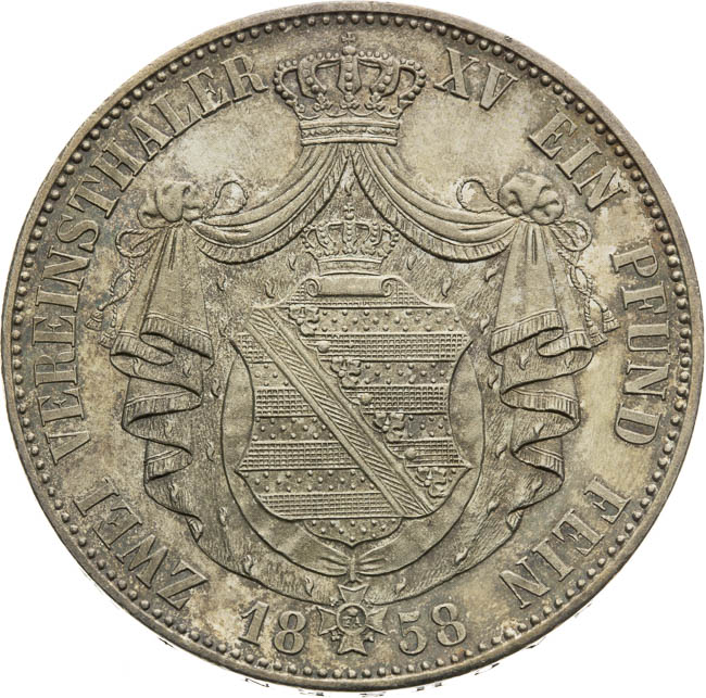 Spolkový 2 tolar 1858 - revers