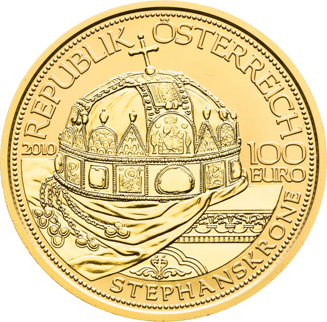 100 Euro 2010, odznak - averz