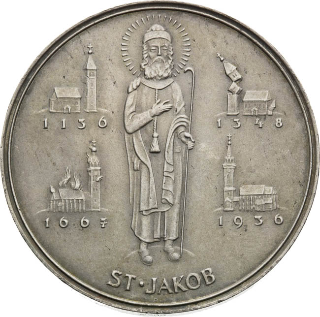 Strieborná medaila 1936 - averz