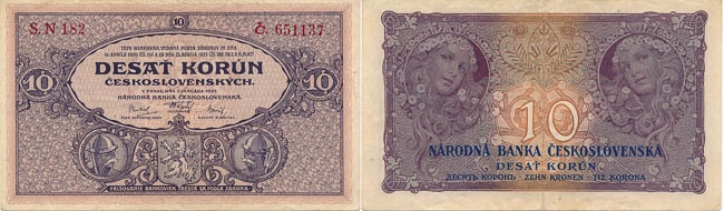 10 Koruna 1927 - front