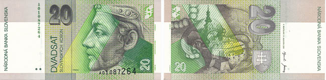 20 Koruna 2001 A - front