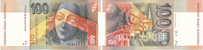 100 Koruna 2001 A - front