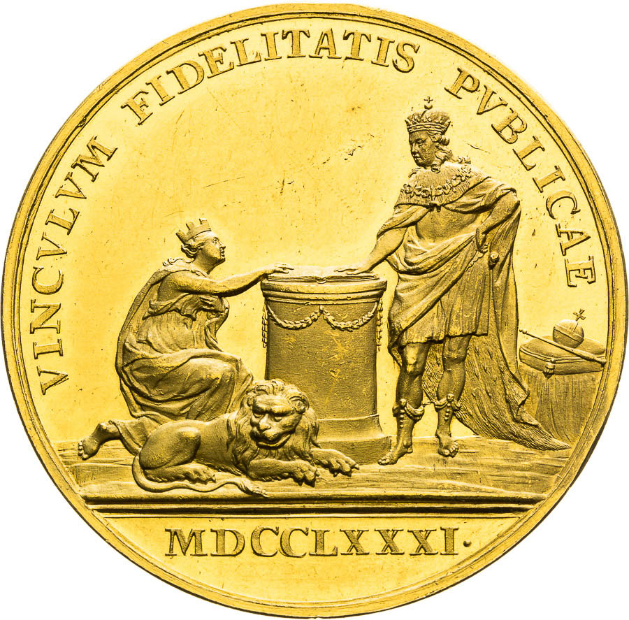 Gold Medal 1781 (10 Ducats) - back