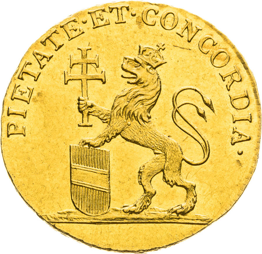 Gold Token 1791 (3/4 Ducat) - back