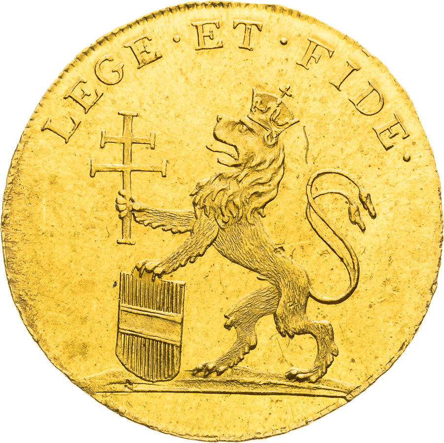 Gold token 1792 (1 1/4 Ducats) - back
