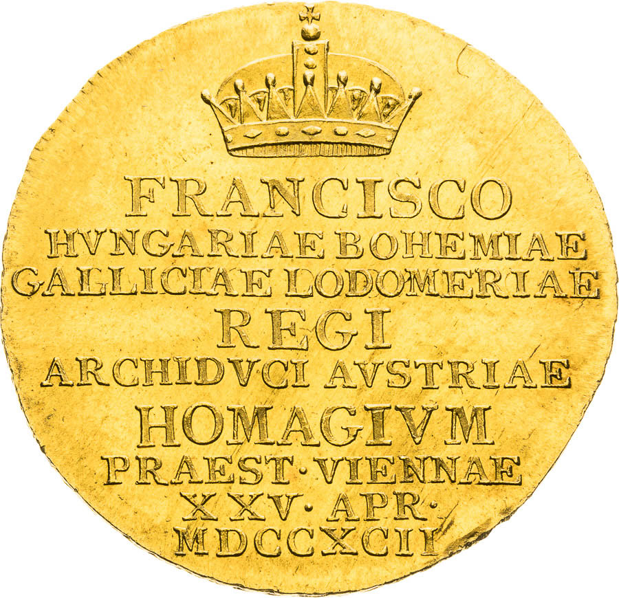 Gold Token 1792 (1 1/4 Ducats) - front