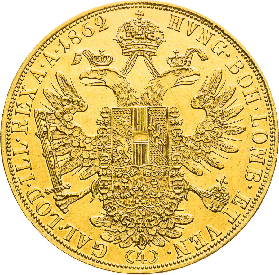 4 Ducats 1862 - back