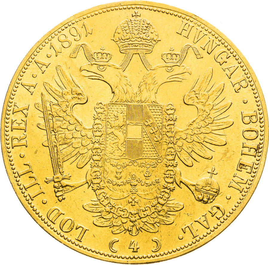 4 Ducats 1891 - back