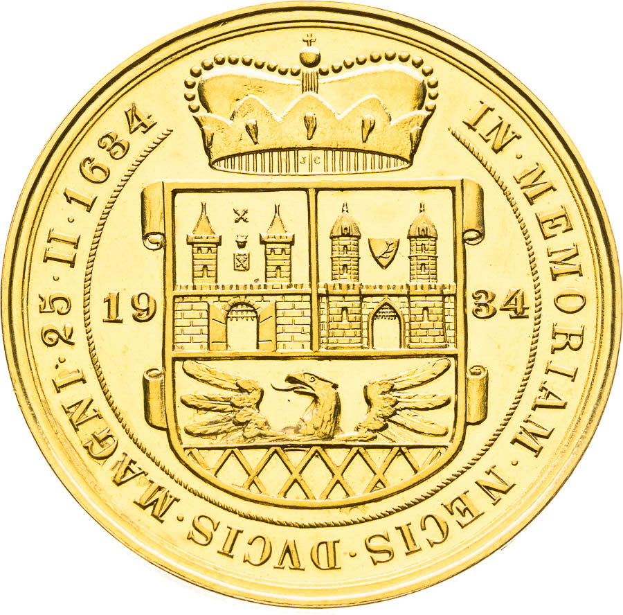 Gold Medal 1934 (10 Ducats) - back