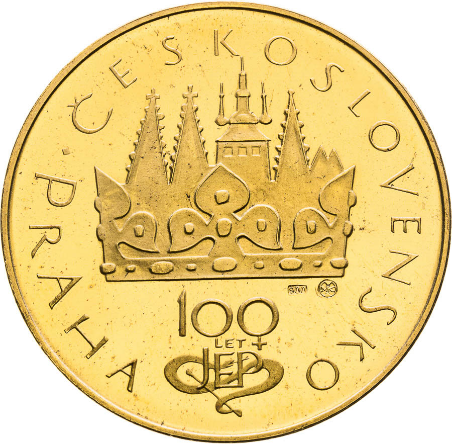 Gold Medal and 25 Koruna 1969 (2 pcs) - back