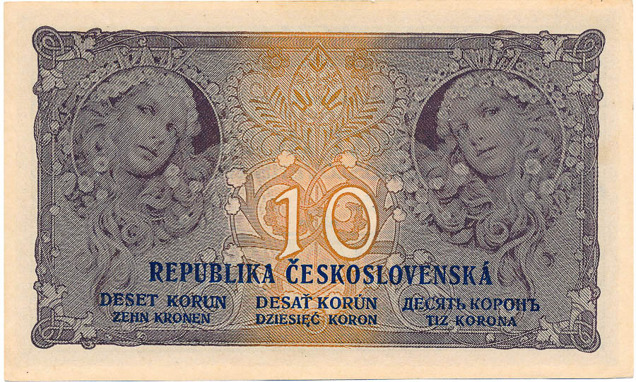 10 Koruna 1919 - back
