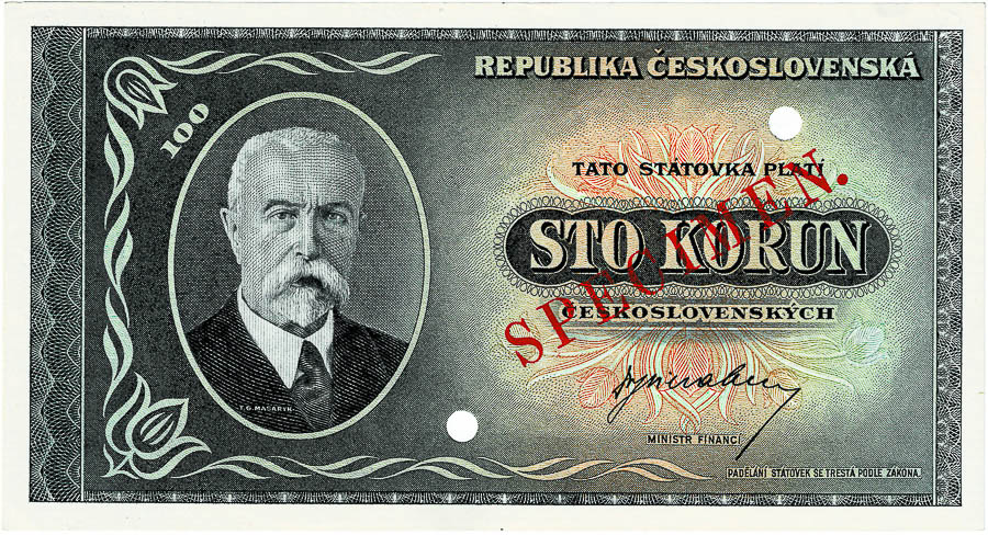 100 Koruna (1945) (Specimen) - front