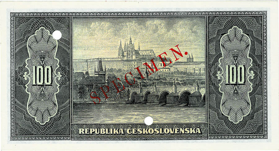 100 Koruna (1945) (Specimen) - back