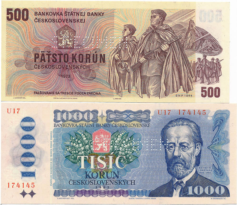 Perforated banknote set (5 pcs) - back