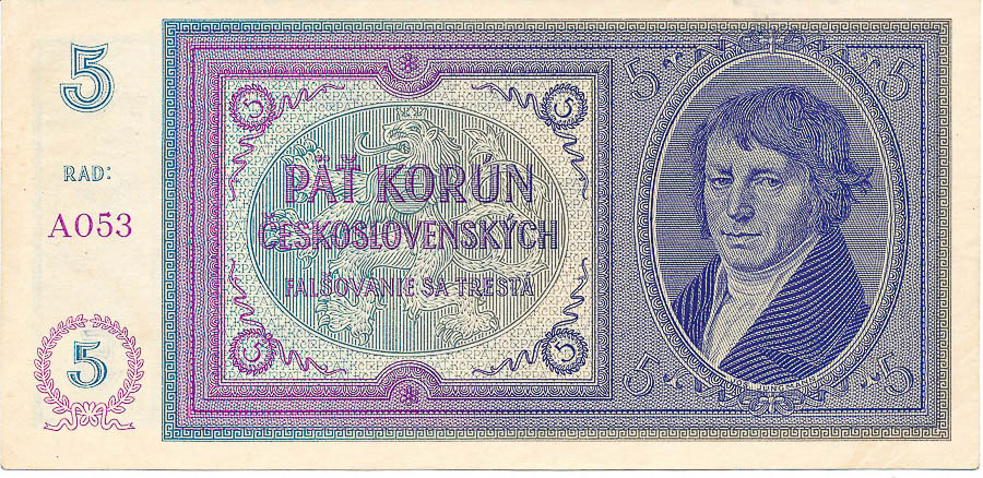 5 Koruna 1938 - front