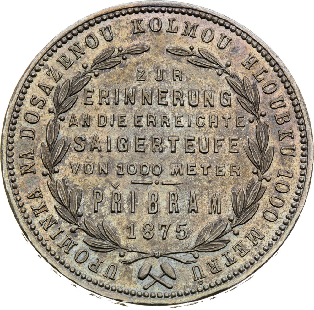 Příbramský zlatník 1875 - revers