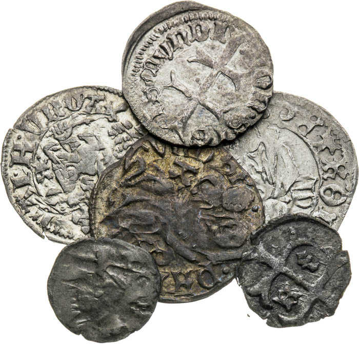 Silver coins (6 pcs) - front