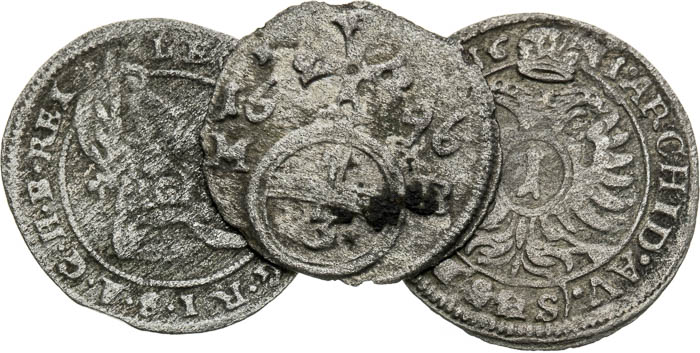 Silver coins (3 pcs) - front