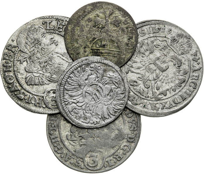 Silver coins (5 pcs) - front
