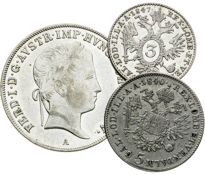 Silver coins (3 pcs) - front
