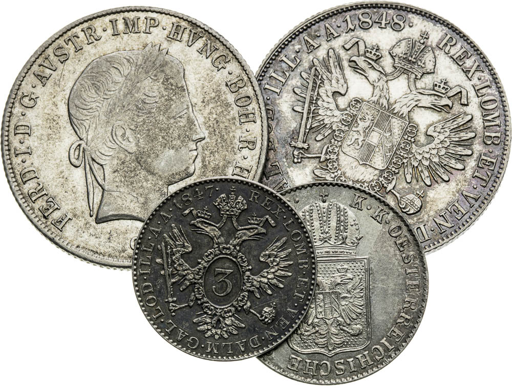 Silver coins (4 pcs) - front