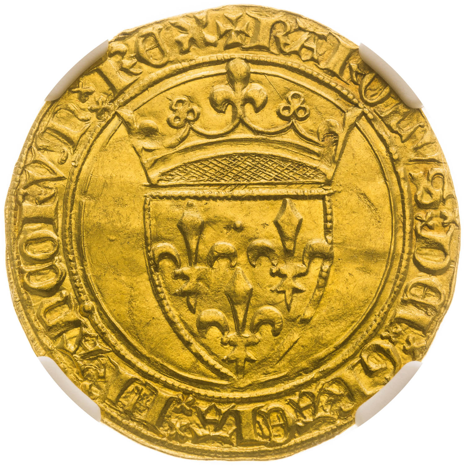 Ecu d'or à la couronne (1394) - averz
